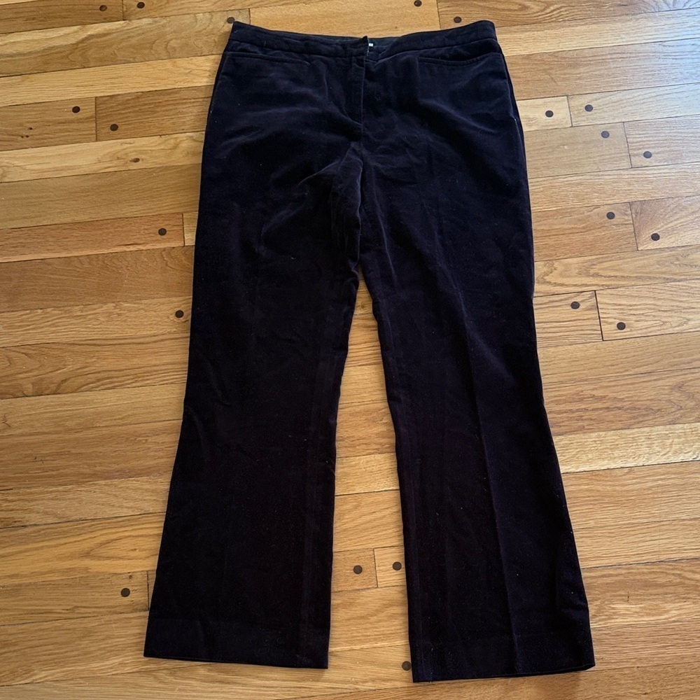KORS Michael Kors Deep Violet Purple Velvet Trouser Vintage Pants Women's 12